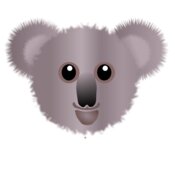 Koala 001 Face Cartoon Grey