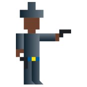 Cowboy Shooting Gun Wild West Vector Pixel Art