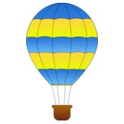 maidis Horizontal Striped Hot Air Balloons 1