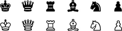 Anonymous Chess symbols set   2 