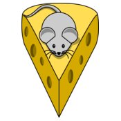 lemmling Cartoon mouse on top of a cheese