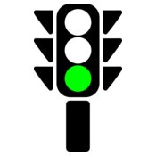 traffic semaphore silhouette green