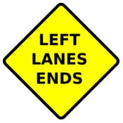 Leomarc caution left lane ends
