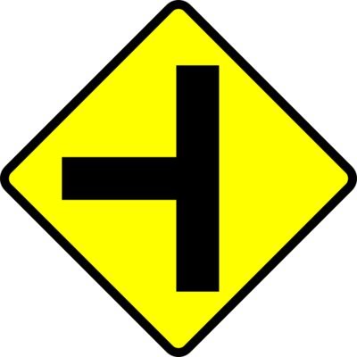 Leomarc caution T junction