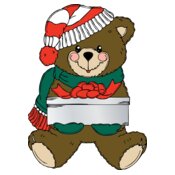 johnny automatic Christmas Bear wih present
